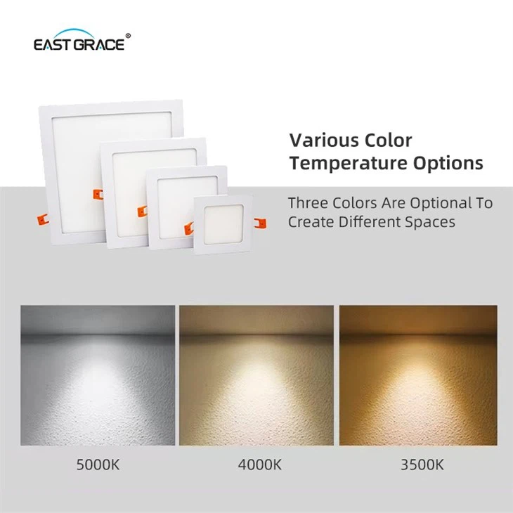 6W 12W Slim Recessed Square LED Panel Light B high quality