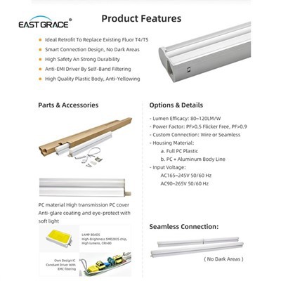 22W 18W T5 Integrated PC Aluminum LED Tube Light